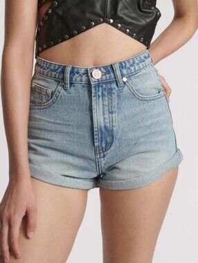 OneTeaspoon Bandits Light Blue High Waist Denim Women's Shorts